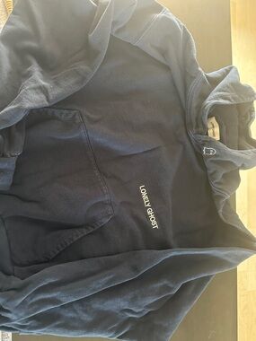 LONELY GHOST Navy Pullover Hoodie with Small Logo